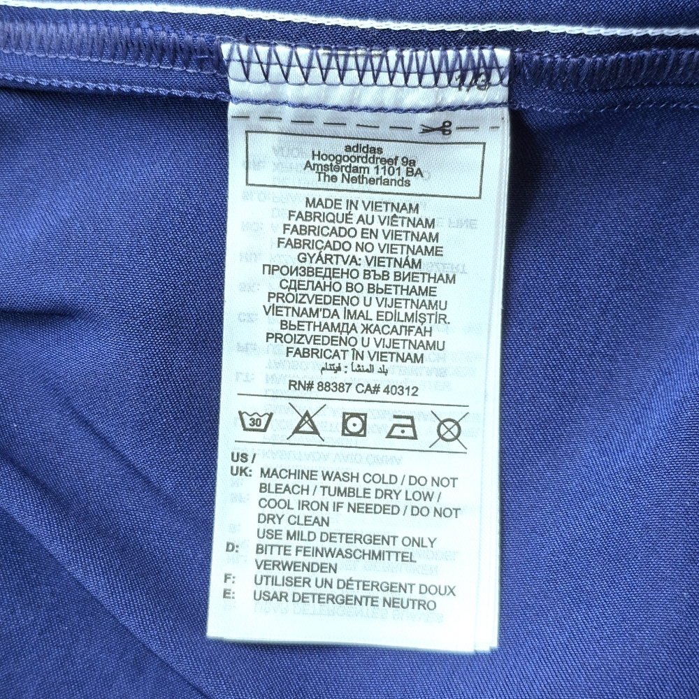 Adidas Adicolor Satin Wide-Leg Track Pants - NWT Night Indigo Size 6 - Picture 12 of 15
